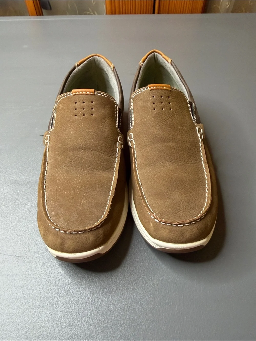 Kid’s Casual Slip-On Loafers in Brown. Size 3